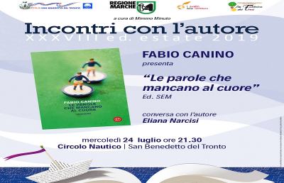 San Benedetto, Fabio Canino presenterà il libro ''Le parole che mancano al cuore''