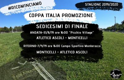 Coppa Italia Promozione, ai sedicesimi di finale subito derby Atletico Ascoli-Monticelli 