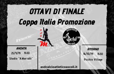 Atletico Ascoli, è la Monterubbianese l'avversaria negli ottavi di finale di Coppa Italia