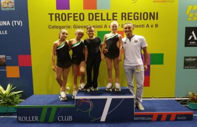 Pattinaggio artistico, Diavoli Verde Rosa festeggiano argento di Rosetti a Montebelluna