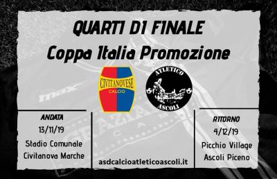 Coppa Italia Promozione Marche, Atletico Ascoli contro la Civitanovese nei quarti di finale