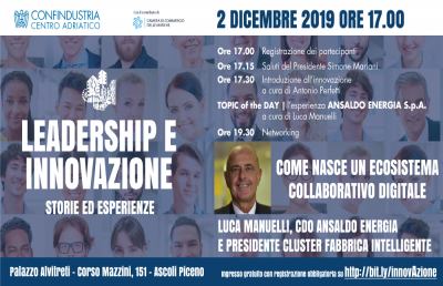 Confindustria Centro Adriatico, ad Ascoli incontro “Leadership e Innovazione - Storie ed Esperienze”