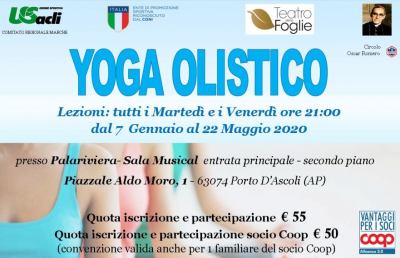 Unione Sportiva Acli, a PalaRiviera di San Benedetto riprende corso di yoga olistico