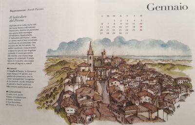 Agenda ''Bell'Italia'' celebra Ripatransone con una illustrazione di Matteo Pericoli