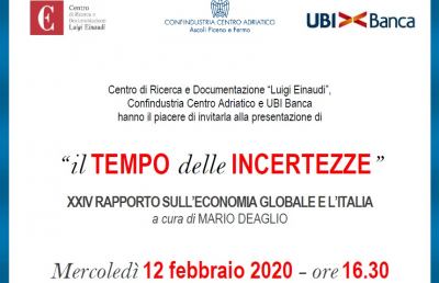 Confindustria Centro Adriatico, ad Ascoli presentazione Rapporto “Il tempo delle incertezze”