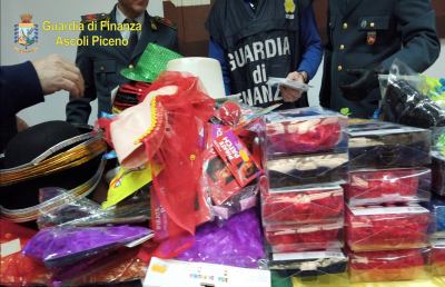 Operazione “Carnevale Sicuro 2020”, Guardia Finanza Ascoli sequestra 58500 articoli 