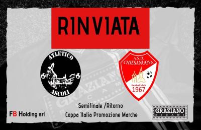 Coronavirus, rinviato il match di Coppa Italia dell'Atletico Ascoli col Chiesanuova al Picchio Village