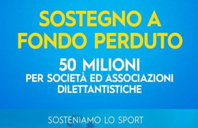 Coronavirus, Spadafora: “Contributo a fondo perduto per associazioni e società sportive”