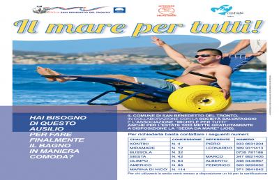 San Benedetto, visite guidate in Sentina e sedie Job per i disabili