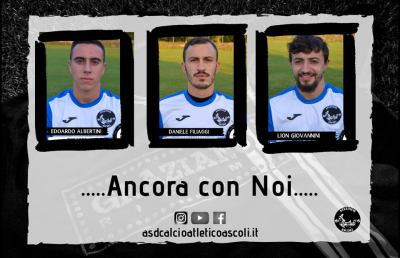 Atletico Ascoli, altre importantissime conferme. Avanti con Albertini, Filiaggi e Giovannini