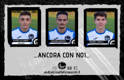 Atletico Ascoli, altre importanti conferme. Restano Carillo, Calvaresi ed Edoardo Mariani