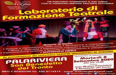 San Benedetto: Palariviera, riapre il laboratorio di formazione teatrale