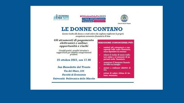 Ascoli: 'Soroptimist club', evento formativo sugli strumenti di pagamento elettronici