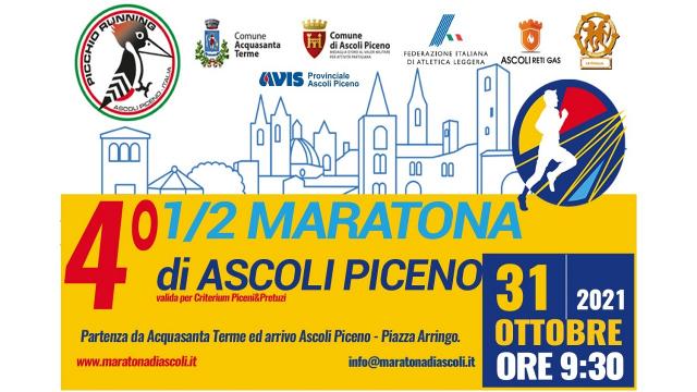 Podismo: Mezza Maratona di Ascoli, appuntamento al 31 Ottobre per la ripartenza