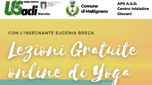 Maltignano, lezioni gratuite online di yoga con il progetto ''Il valore sociale dello sport''