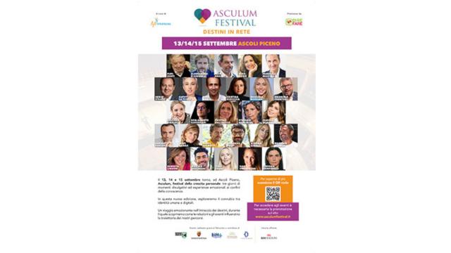 Torna ''Asculum Festival'' con la nuova edizione Destini in rete: tre giorni di eventi di ispirazione