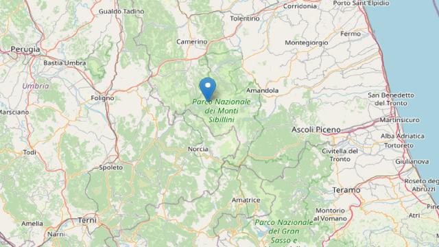 Terremoto, scossa in serata superiore a magnitudo 3 con epicentro nei pressi di Ussita