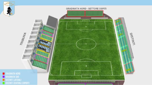 Entella-Ascoli, primo dato dei sostenitori bianconeri nel Settore Ospiti del “Comunale” di Chiavari