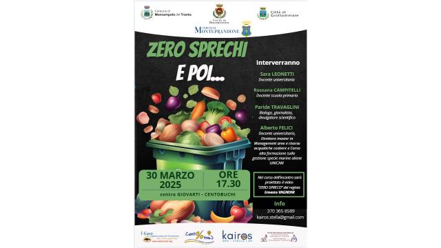 Monteprandone, incontro ''Zero spreco e poi..'' al Centro Giovarti di Centobuchi