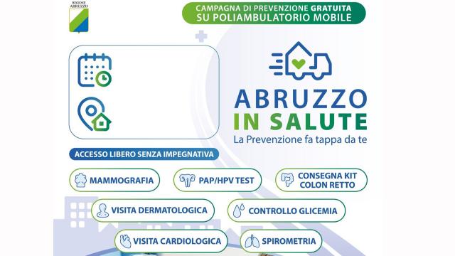 Progetto 'Abruzzo in Salute', truck attrezzato per esami diagnostici di controllo e screening ad Ancarano e Torano