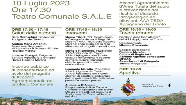 Appignano;: accordo agroambientale per tutela del suolo, rischio di dissesto idrogeologico e alluvioni