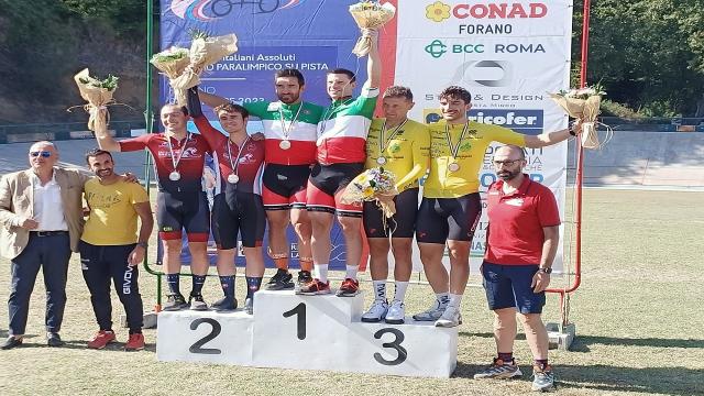Ciclismo su pista, titolo italiano per l'ascolano Ceci in coppia con Meroni nel Tande Paralimpico