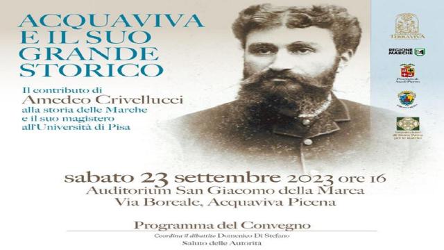 Acquaviva Picena: convegno sulla figura dello storico Amedeo Crivellucci