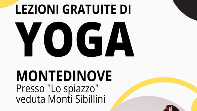 Unione Sportiva Acli, lezioni gratuite di yoga a Montedinove con vista sui Monti Sibillini