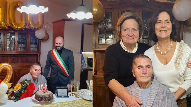 Castorano festeggia la centenaria Lucia Alfonsi, appassionata di sport e tifosa dell'Ascoli Calcio