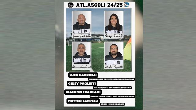 Atletico Ascoli: confermate quattro figure operative nelle aree amministrative, media e di segreteria