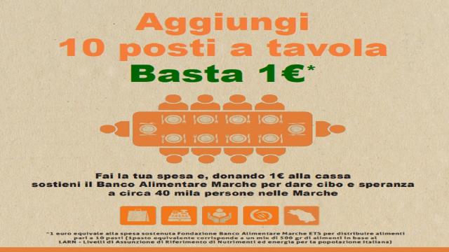 Banco Alimentare Marche: ''Aggiungi 10 Posti a Tavola'', iniziativa contro la povertà alimentare