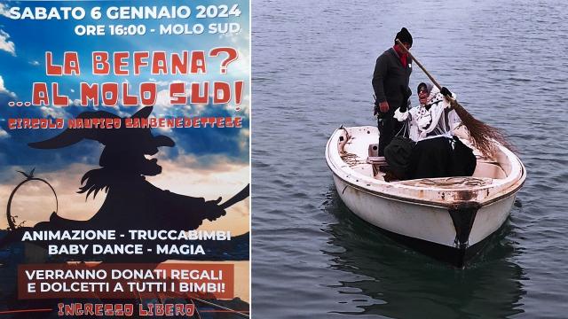 Circolo Nautico Sambenedettese, la Befana arriva al Molo Sud per la gioia dei bambini