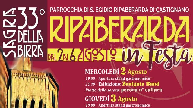 Castello di Ripaberarda, 33esima Sagra della Birra con eventi e stand gastronomici