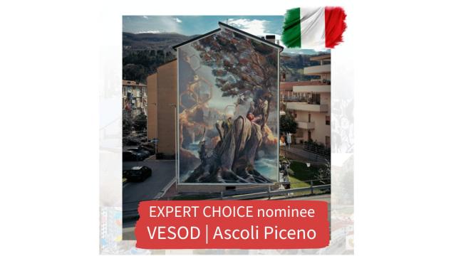L'opera di Vesod realizzata ad Ascoli Piceno in lizza per gli ''Street Art Cities Awards 2024''