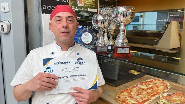 Ascoli Piceno, Aurelio Amirante sbanca all'Expocook World Competition di Roma: primo nella 'Pizza napoletana style'