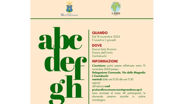 Monteprandone, parte un nuovo corso di lingua e cultura italiana per stranieri