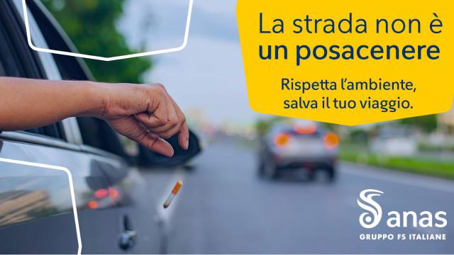 Campagna Anas, rischi incendi: 'La strada non è un posacenere, rispetta l'ambiente'