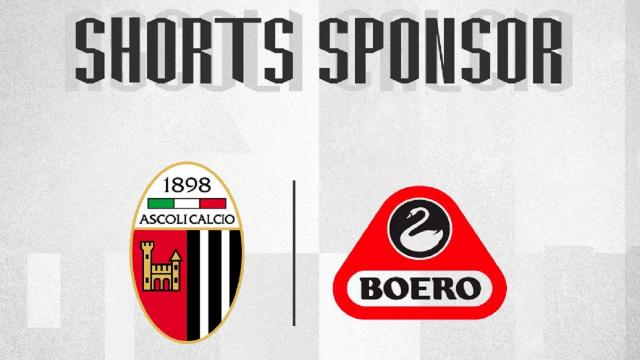 Ascoli Calcio, Boero 'shorts sponsor' per la quarta stagione consecutiva. Verdone: “Siamo orgogliosi”
