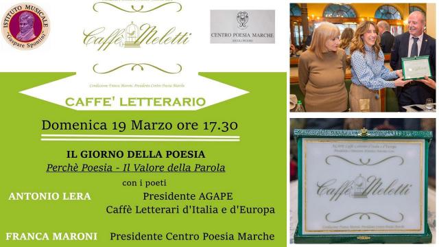 Al Caffè Meletti di Ascoli Piceno due importanti eventi di poesia e scenografia