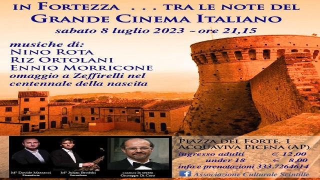Acquaviva Picena, appuntamento con ''In fortezza...tra le note del grande cinema italiano''