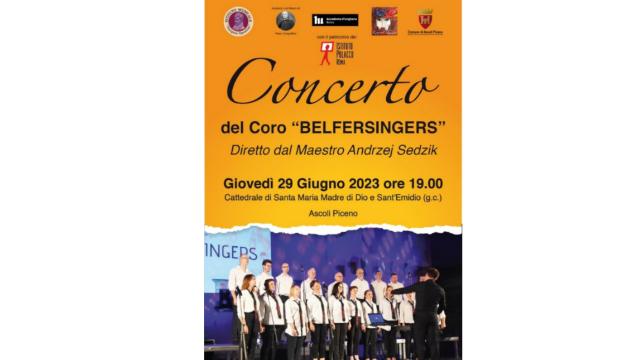 Ascoli Piceno, Istituto Musicale 'G.Spontini' ospiterà il Belfersingers Chamber Choir di Gorlice 
