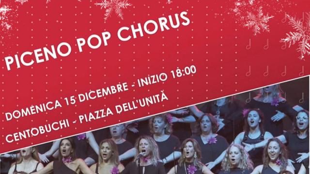 Monteprandone, concerto di Natale del gruppo ''Piceno Pop Chorus'' in piazza a Centobuchi