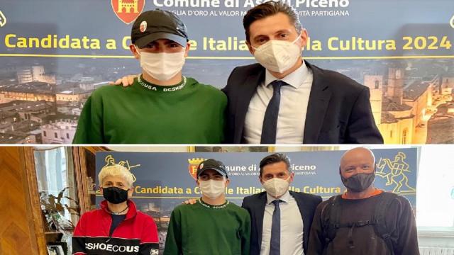 Ascoli Piceno, Fioravanti incontra il talento azzurro dello snowboard Ian Matteoli
