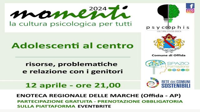 Offida: ''Adolescenti al centro'', il nuovo incontro di Psycophis 