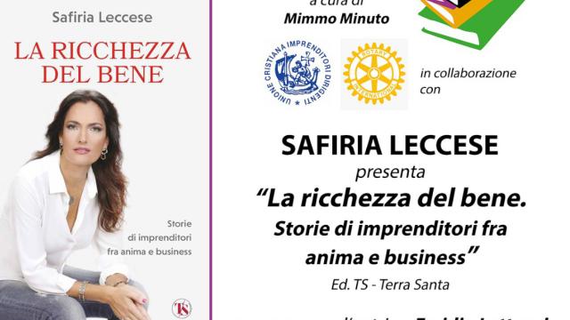 San Benedetto del Tronto, la giornalista Safiria Leccese presenta il suo libro 'La Ricchezza del Bene'