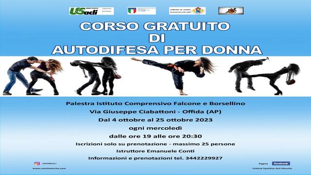 A Offida un nuovo corso gratuito di autodifesa curato dall’Unione Sportiva Acli Marche   