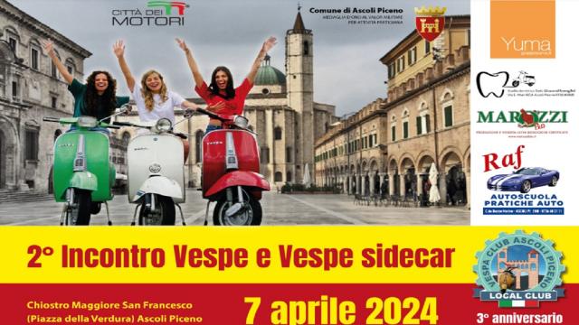Ascoli Piceno, tutto pronto per il ''2° Incontro di Vespe e Vespe Sidecar''