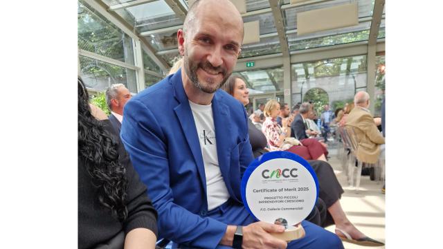 Fg Gallerie di Ascoli premiata al CNCC Marketing Awards 2025 con ''Piccoli Imprenditori Crescono''