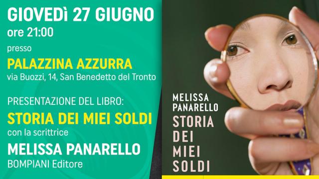 San Benedetto, alla Palazzina Azzurra presentazione libro di Melissa Panarello ''Storia dei miei soldi''