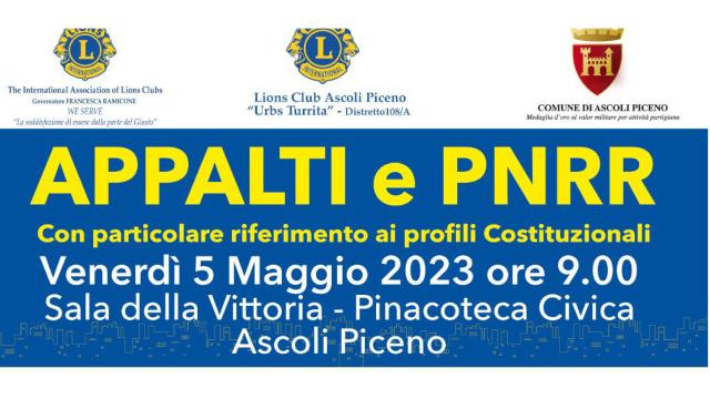 Ascoli Piceno, alla Pinacoteca Civica tavola rotonda del Lions Club su ‘Appalti e PNRR’